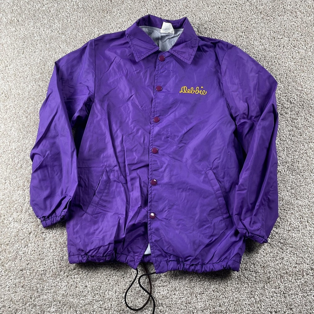 Vintage Howe Jacket Youth Medium Purple Snap Front Lined Windbreaker Debbie